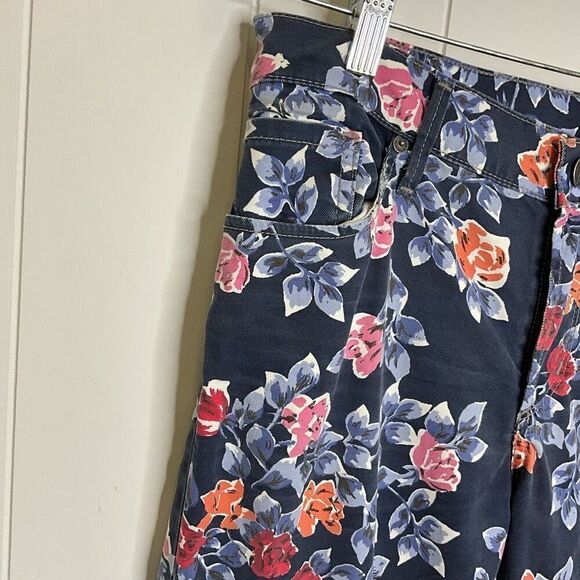 Citizens of Humanity Blue Floral Mandy High Waisted Retro Slim Roll Up Jeans 32 - Picture 3 of 13